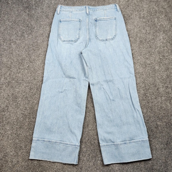 KanCan Wide Leg Jeans Womens 11/29 Light Wash Blue High Rise Crop Stretch Denim - Picture 2 of 9